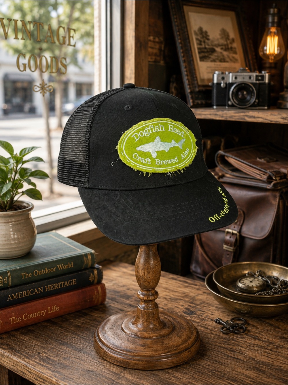 Dogfish Head Craft Brewed Ales men’s black trucker hat adjustable snap back